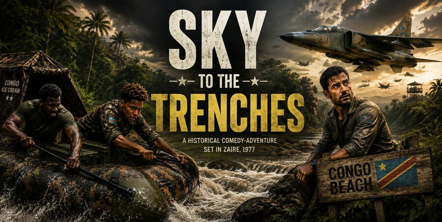 Sky to the Trenches historical comedy-adventure set in Zaire, 1977